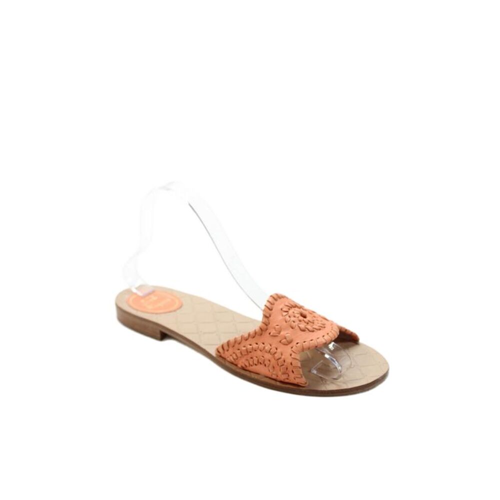 Jack Rogers Womens Open Toe Textured Casual Flat Sandals Pink Size 8